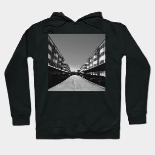 Nostalgic Apartment Buildings Black and White Photography Design Hoodie